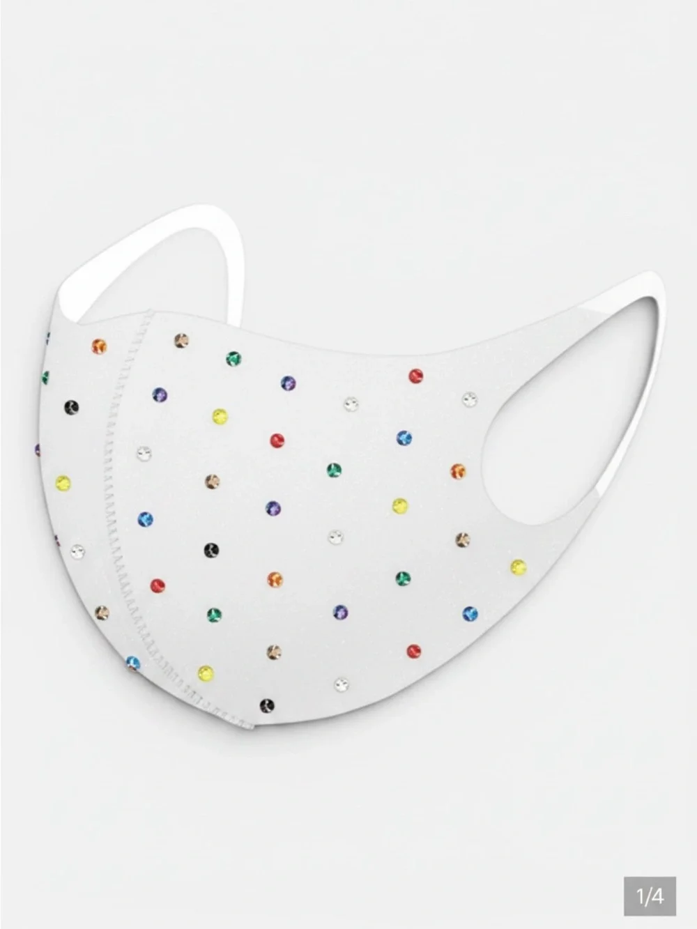 Rhinestone Face Mask White Crystal Festival Party Concert NWT Sealed